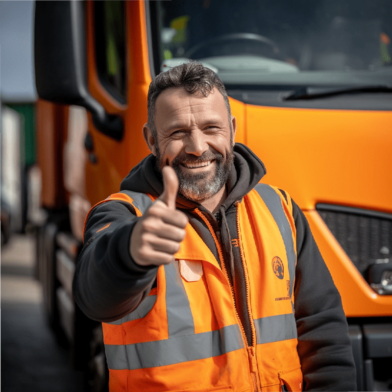 Driveaway Driver giving thumbs up. 